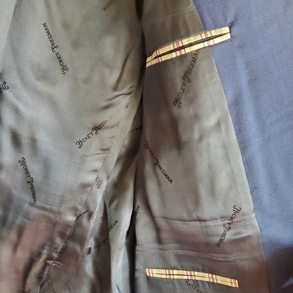 Hickey Freeman Blue 2 Button Suit Jacket Sportcoat Blazer 100% Wool Lined 41 Reg - Picture 5 of 11